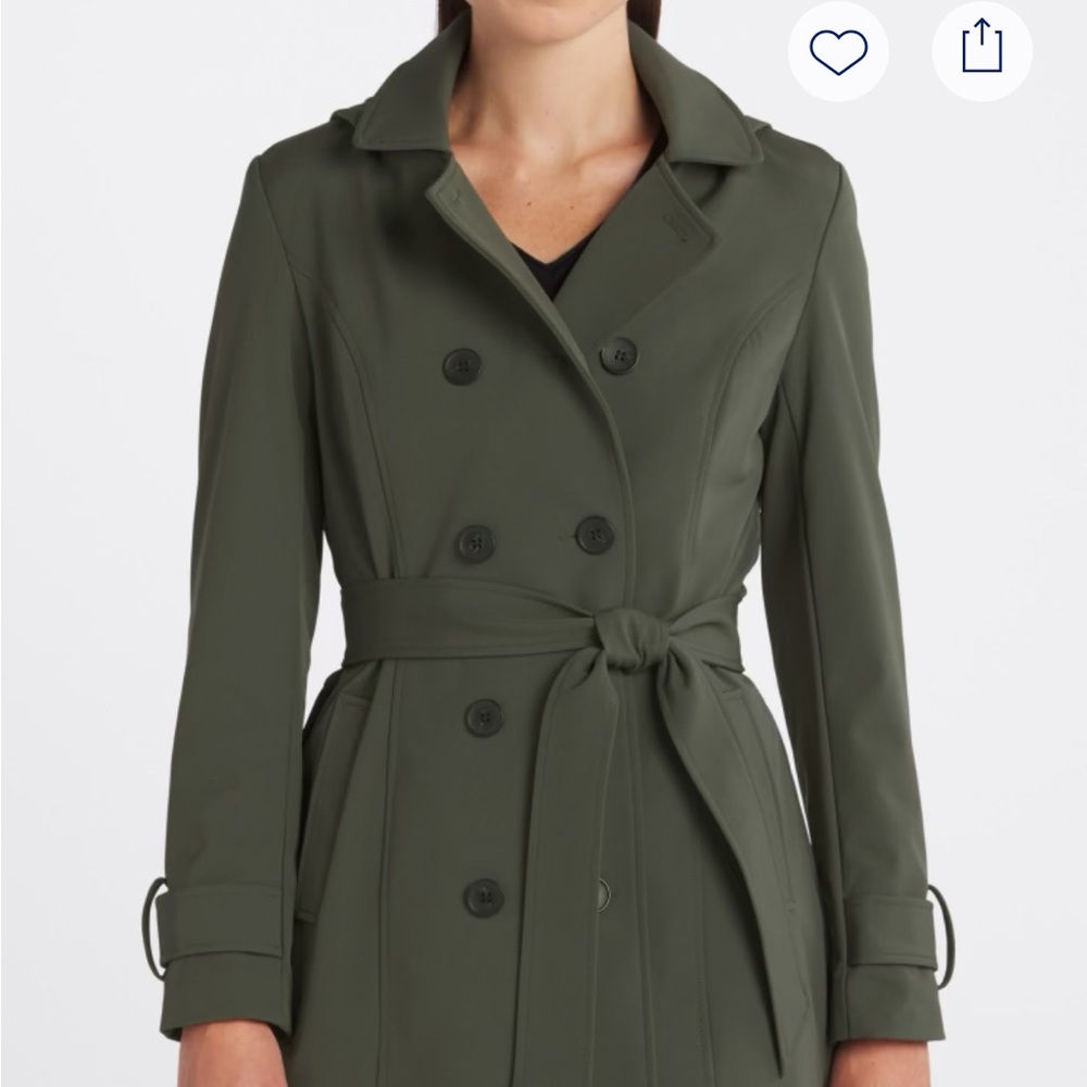 41 Hawthorn Green Trench Coat with Belted Waist